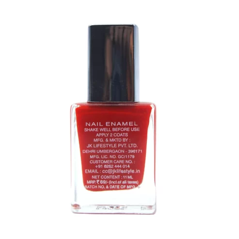 JUICE Long Stay Nail Polish-11ml | Colour - Fiery Red | Colour Code - 55