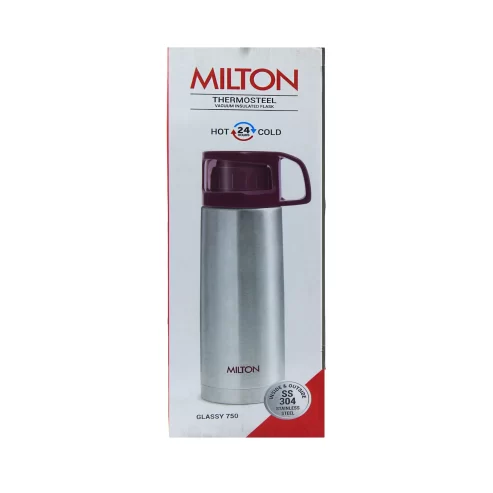 Milton Glassy-750 Purple-Silver Thermosteel-750ml