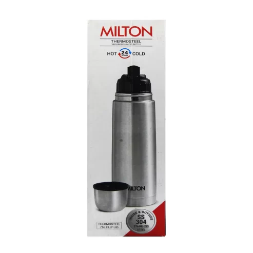 Milton Thermosteel 750-Flip-Lid Silver-Bottle-750ml