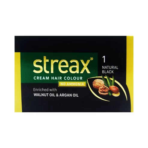 Streax 1-Natural-Black Hair-Colour Small-Pack