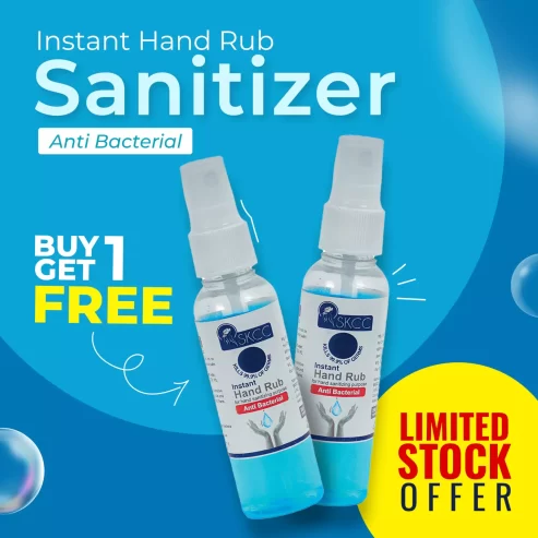SKCC Instant Spray Hand Rub Hand Sanitizer | Buy One get One Free, 50ml+50ml